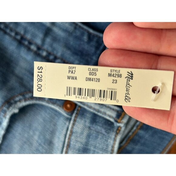 Madewell 9" Mid-Rise Skinny Jeans 23 Womens Medium Wash Denim NWT Knee Blowout - Picture 5 of 11